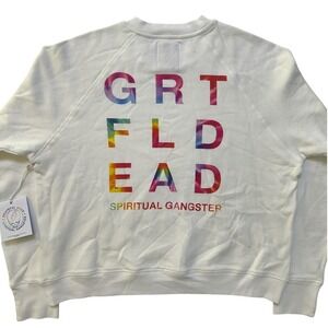 Spiritual Gangster Grateful Dead Crewneck Sweatshirt M Ivory Rainbow Graphic NWT